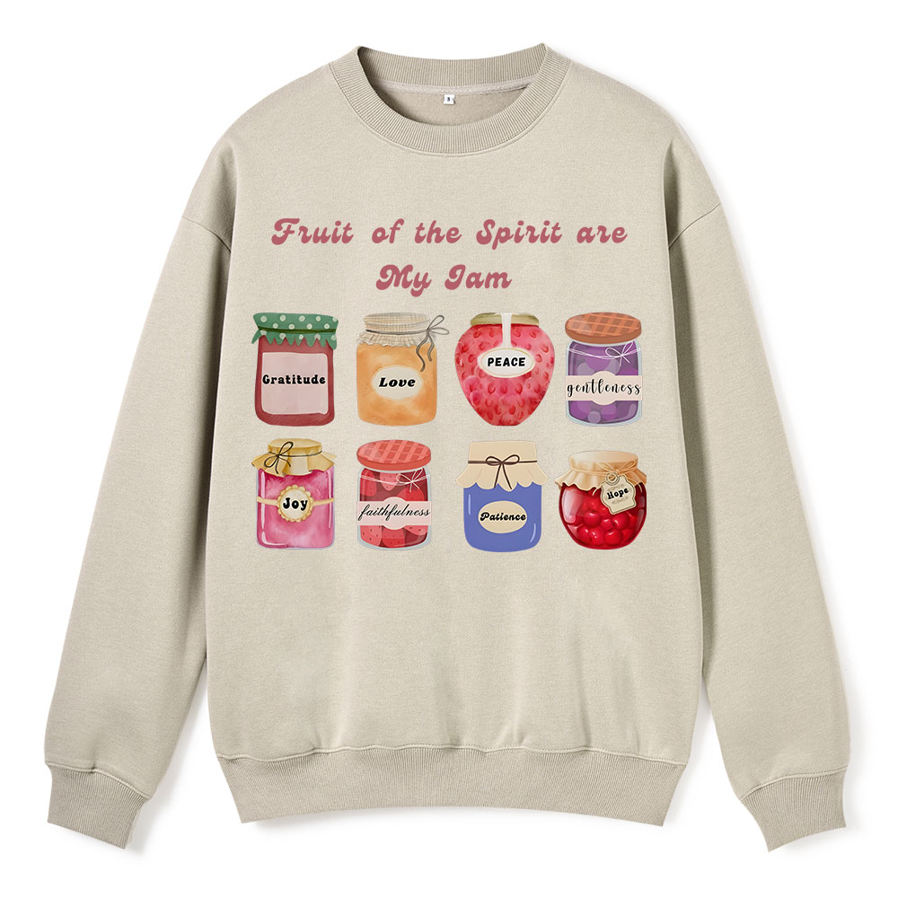 Fruit Of The Spirit Are My Jam Christian Fleece Sweatshirt