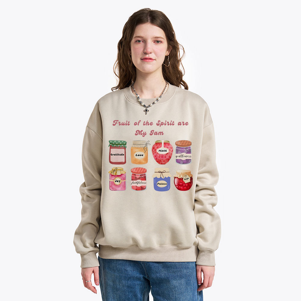 Fruit Of The Spirit Are My Jam Christian Fleece Sweatshirt