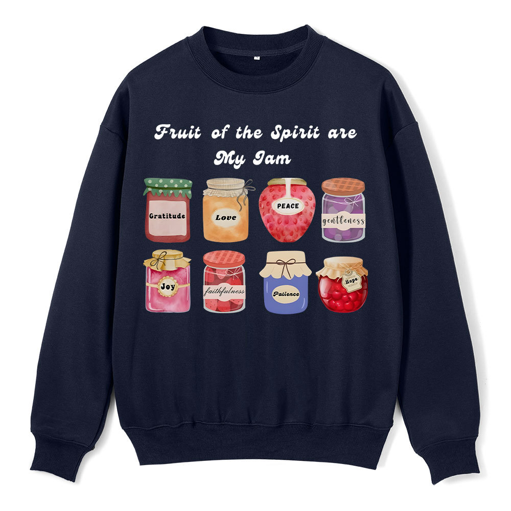 Fruit Of The Spirit Are My Jam Christian Fleece Sweatshirt