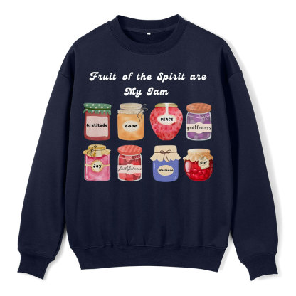 Fruit Of The Spirit Are My Jam Christian Fleece Sweatshirt