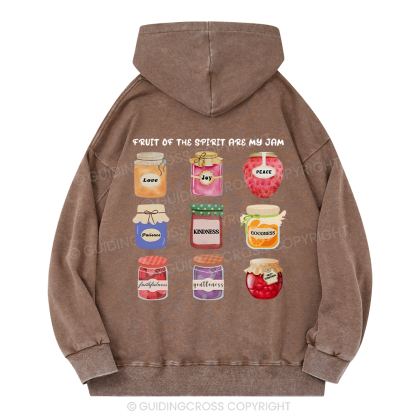 Fruit Of The Spirit Are My Jam Christian Washed Hoodie