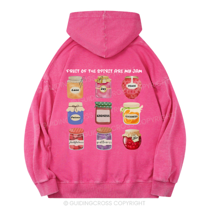 Fruit Of The Spirit Are My Jam Christian Washed Hoodie