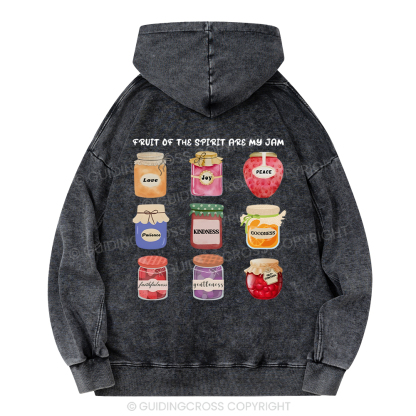 Fruit Of The Spirit Are My Jam Christian Washed Hoodie