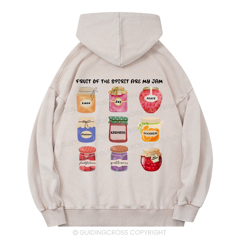 Fruit Of The Spirit Are My Jam Christian Washed Hoodie