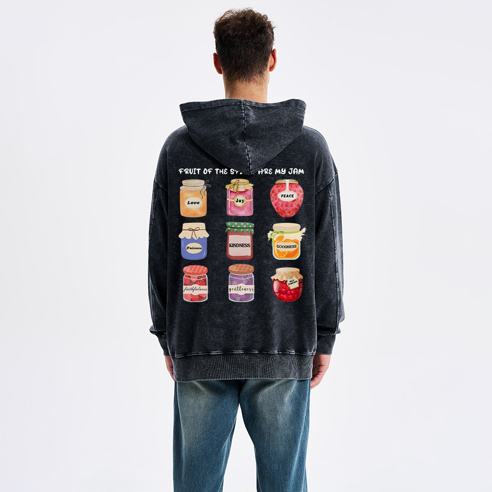 Fruit Of The Spirit Are My Jam Christian Washed Hoodie