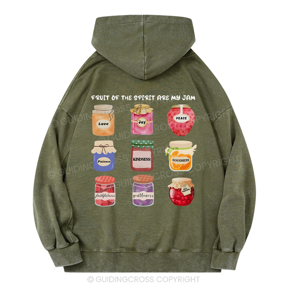 Fruit Of The Spirit Are My Jam Christian Washed Hoodie