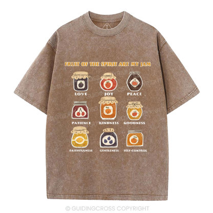 Fruit Of The Spirit Are My Jam Christian Washed T-Shirt