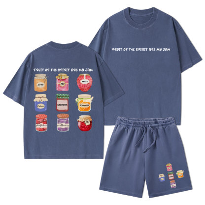 Fruit Of The Spirit Are My Jam Christian Washed T-Shirt & Shorts