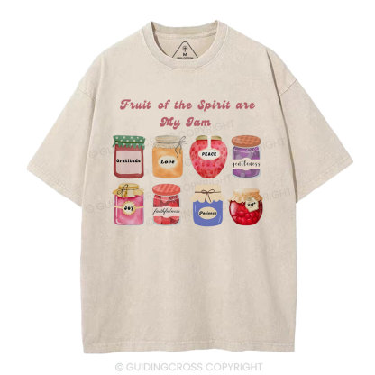 Fruit Of The Spirit Are My Jam Christian Washed T-Shirt