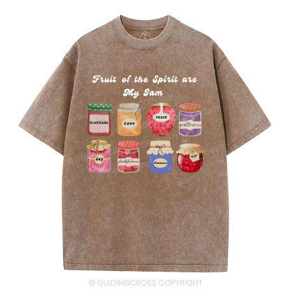 Fruit Of The Spirit Are My Jam Christian Washed T-Shirt