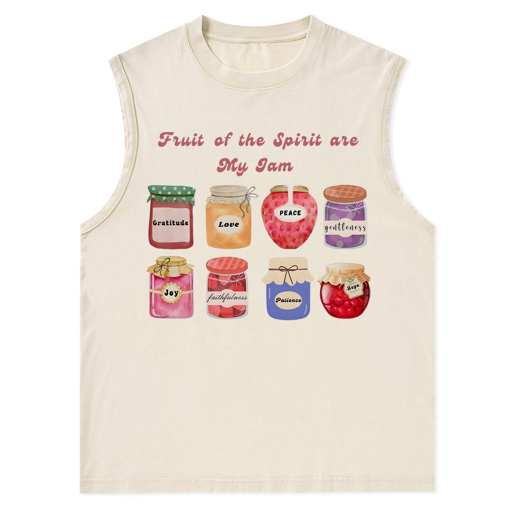 Fruit Of The Spirit Are My Jam Christian Washed Tank Top
