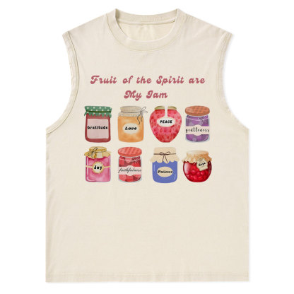 Fruit Of The Spirit Are My Jam Christian Washed Tank Top