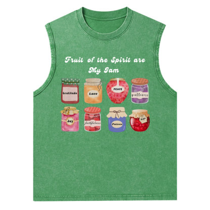 Fruit Of The Spirit Are My Jam Christian Washed Tank Top