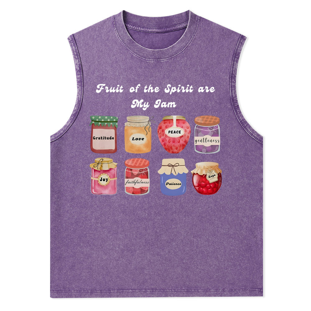 Fruit Of The Spirit Are My Jam Christian Washed Tank Top