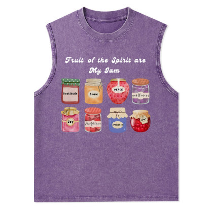 Fruit Of The Spirit Are My Jam Christian Washed Tank Top