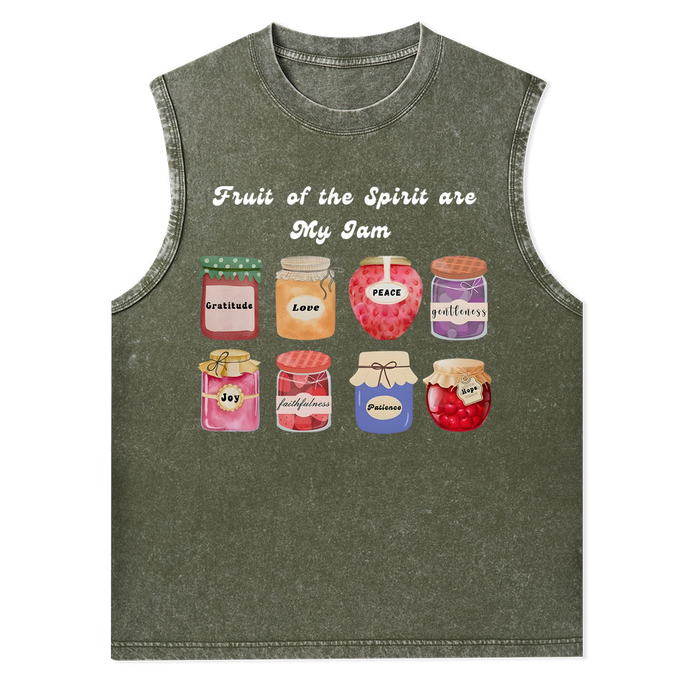 Fruit Of The Spirit Are My Jam Christian Washed Tank Top