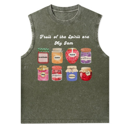 Fruit Of The Spirit Are My Jam Christian Washed Tank Top