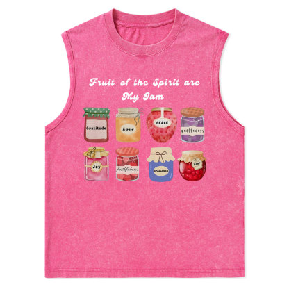 Fruit Of The Spirit Are My Jam Christian Washed Tank Top