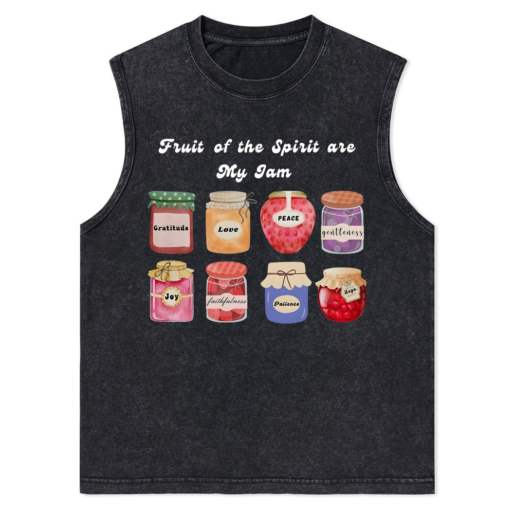 Fruit Of The Spirit Are My Jam Christian Washed Tank Top