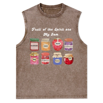 Fruit Of The Spirit Are My Jam Christian Washed Tank Top