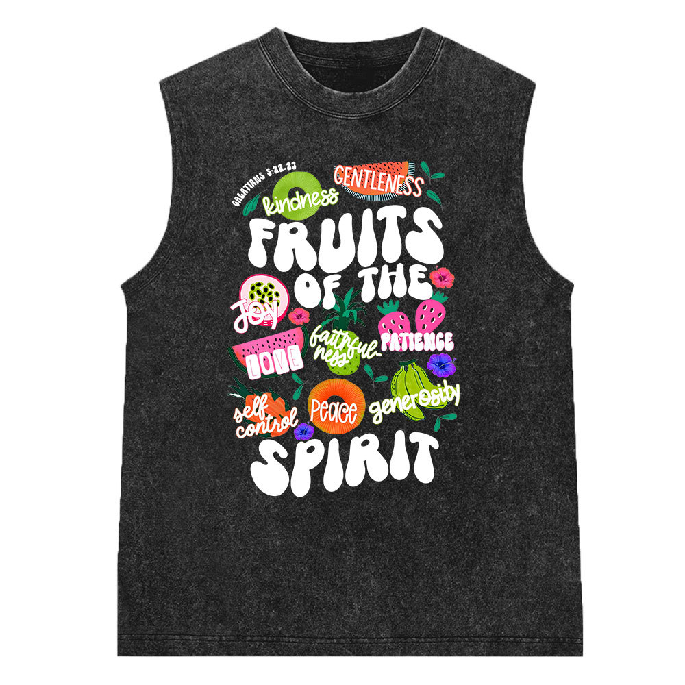 Fruit Of The Spirit Christian Washed Sleeveless Tee