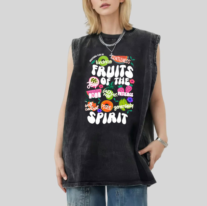 Fruit Of The Spirit Christian Washed Sleeveless Tee