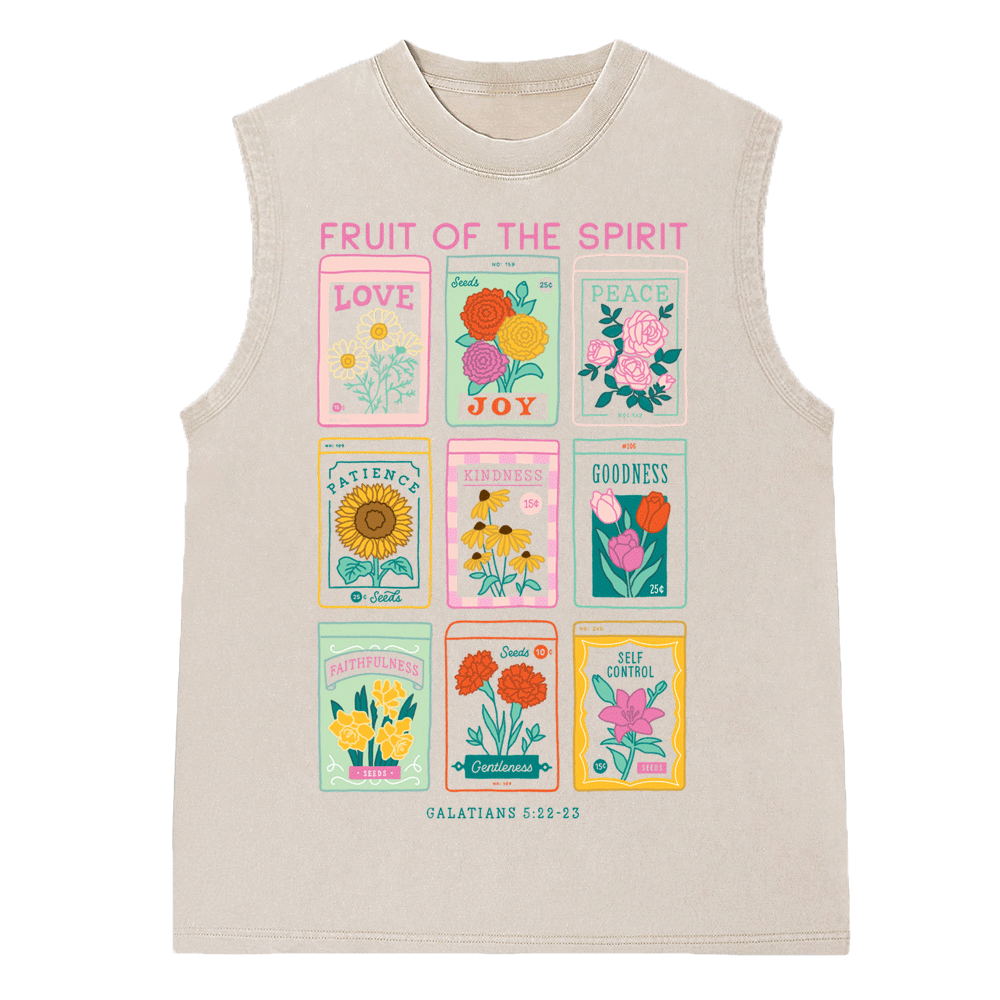 Fruit Of The Spirit Christian Washed Sleveless Tee