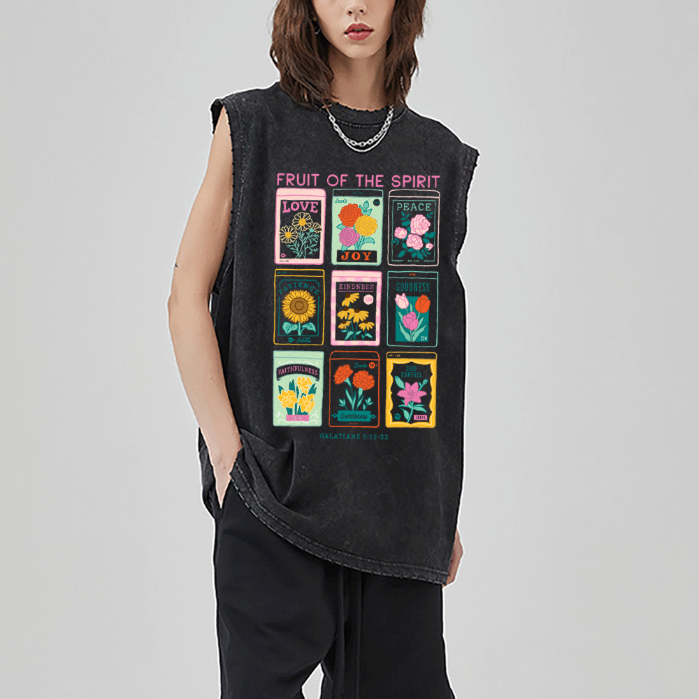 Fruit Of The Spirit Christian Washed Sleveless Tee