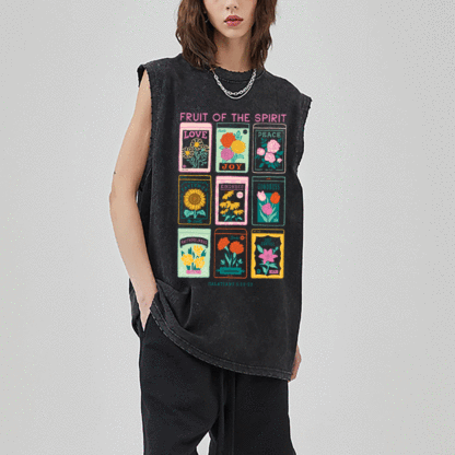 Fruit Of The Spirit Christian Washed Sleveless Tee