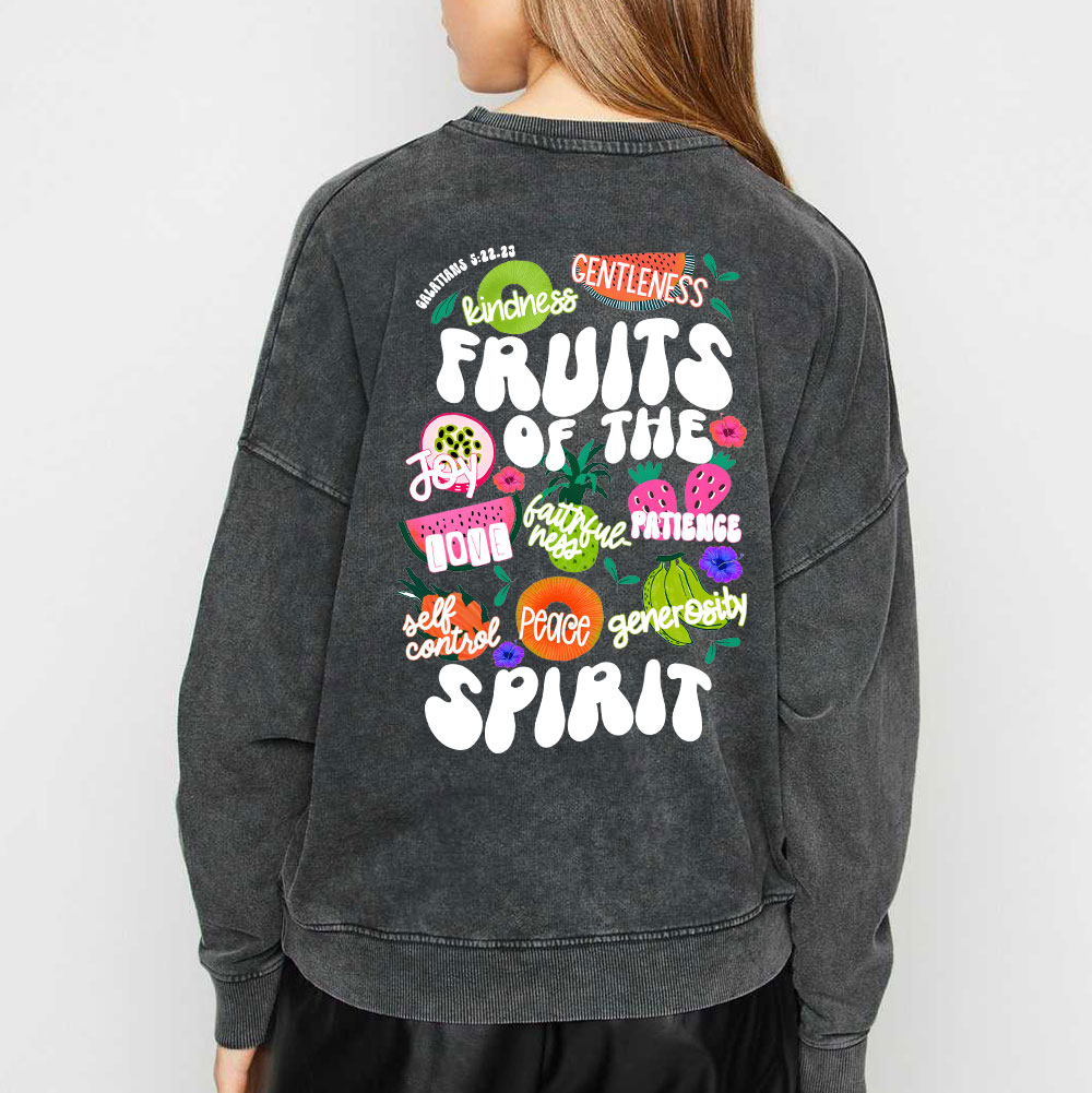 Fruit Of The Spirit Christian Washed Sweatshirt