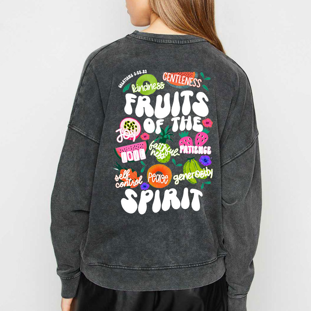 Fruit Of The Spirit Christian Washed Sweatshirt