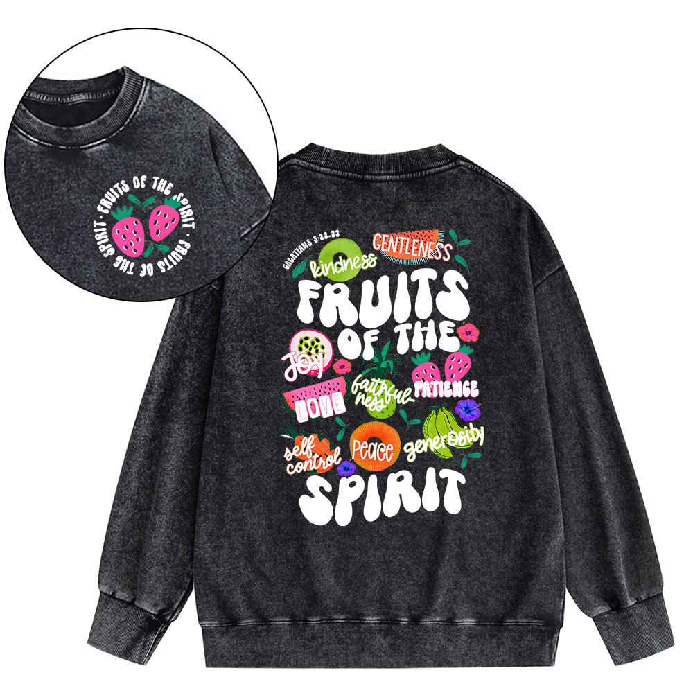 Fruit Of The Spirit Christian Washed Sweatshirt Sale - GuidingCross