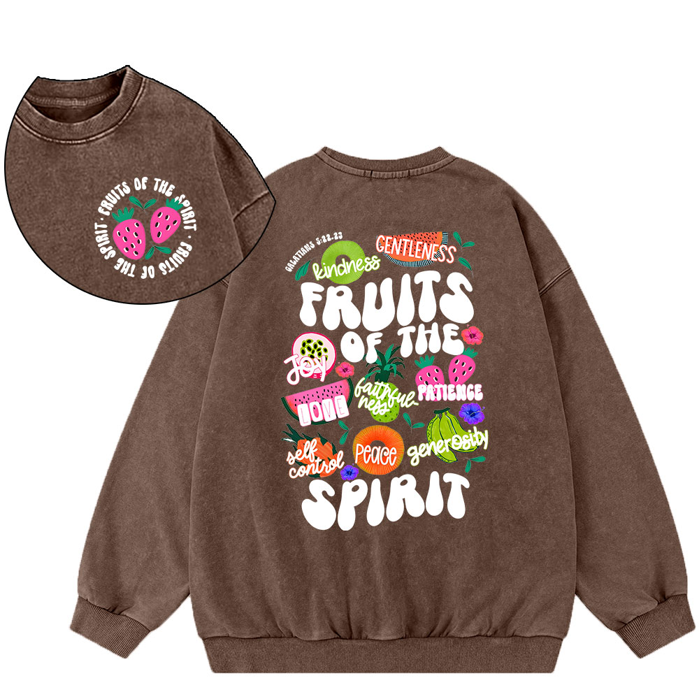 Fruit Of The Spirit Christian Washed Sweatshirt