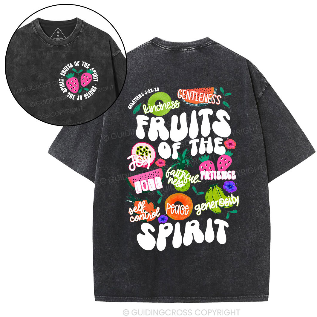 Fruit Of The Spirit Christian Washed T-Shirt Sale - GuidingCross