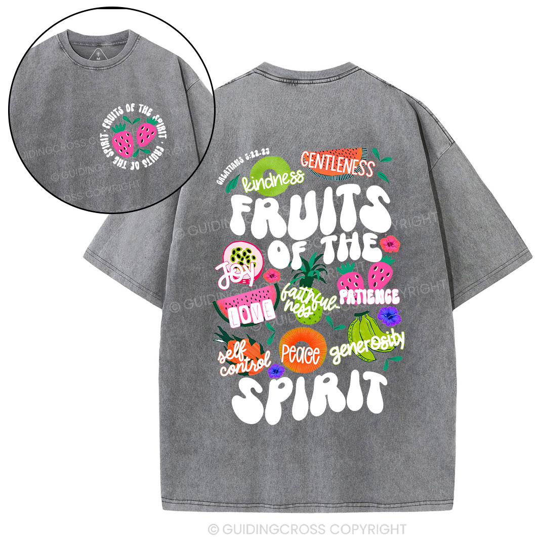 Fruit Of The Spirit Christian Washed T-Shirt Sale - GuidingCross