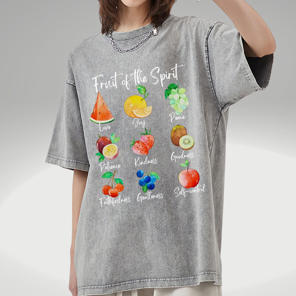 Fruit Of The Spirit Christian Washed T-Shirt