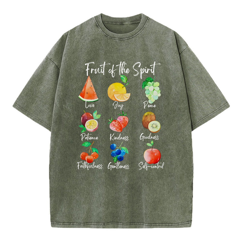 Fruit Of The Spirit Christian Washed T-Shirt