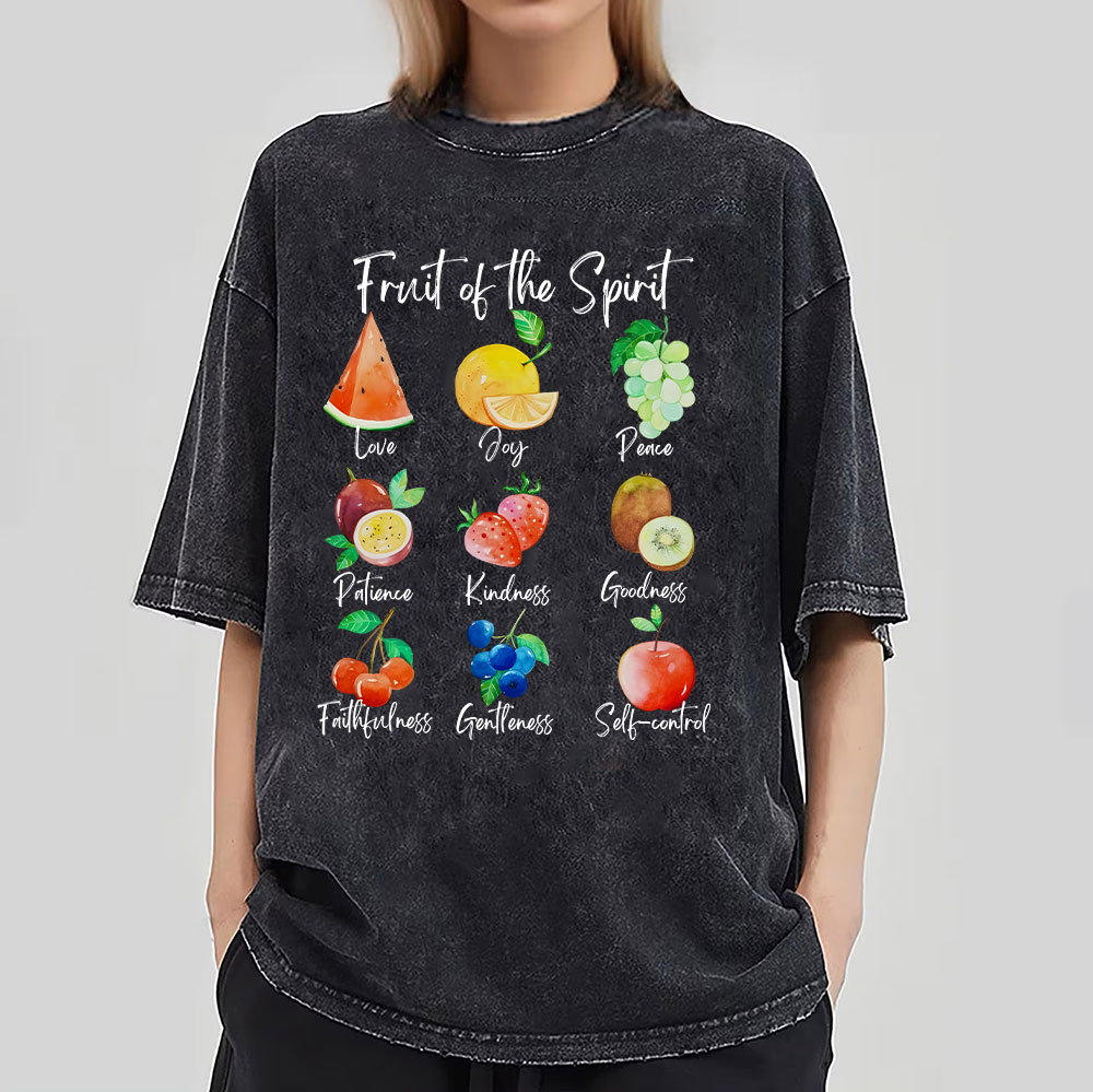 Fruit Of The Spirit Christian Washed T-Shirt