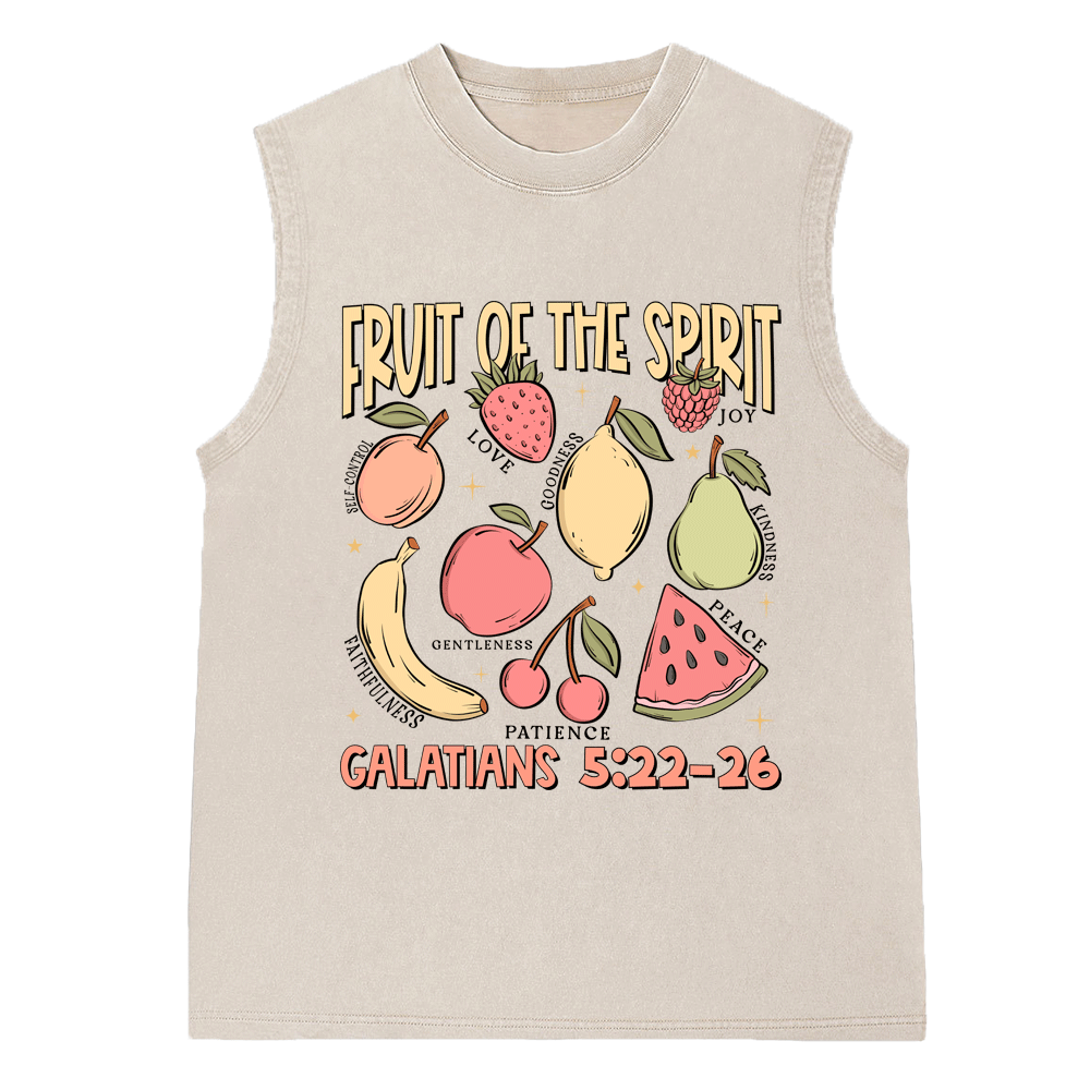Fruit Of The Spirit Christian Washed Sleeveless Tee