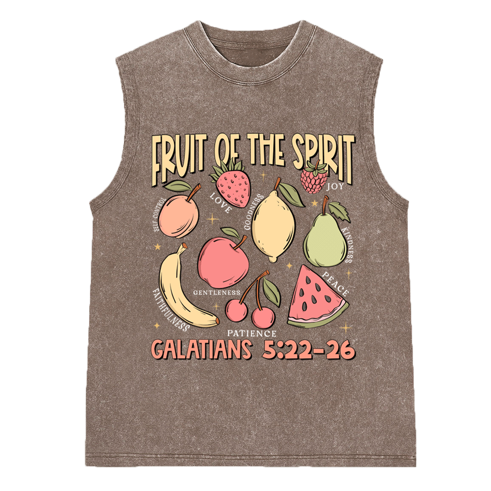 Fruit Of The Spirit Christian Washed Sleeveless Tee