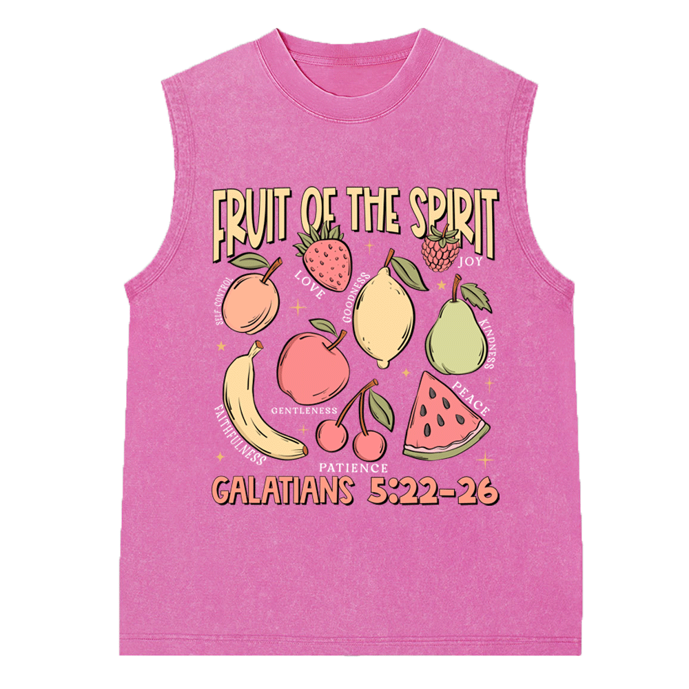 Fruit Of The Spirit Christian Washed Sleeveless Tee