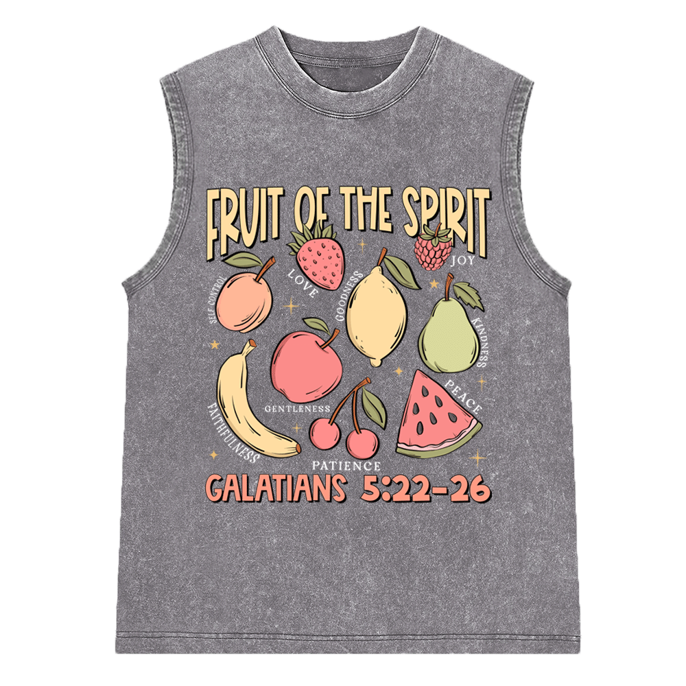 Fruit Of The Spirit Christian Washed Sleeveless Tee