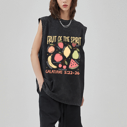 Fruit Of The Spirit Christian Washed Sleeveless Tee