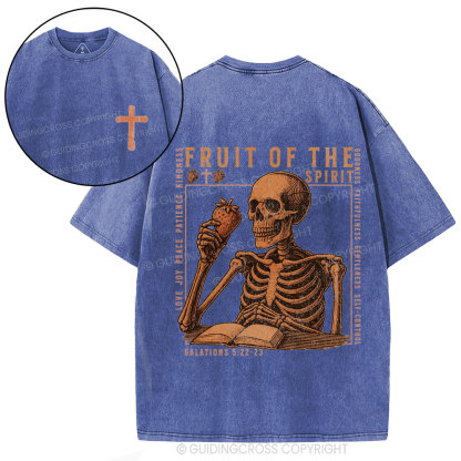 Fruit Of The Spirit Skeleton Christian Washed T-Shirt