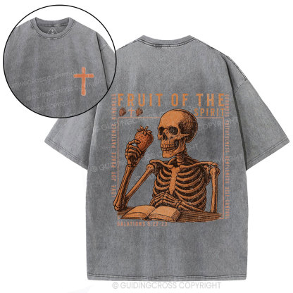 Fruit Of The Spirit Skeleton Christian Washed T-Shirt