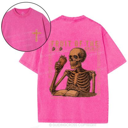 Fruit Of The Spirit Skeleton Christian Washed T-Shirt