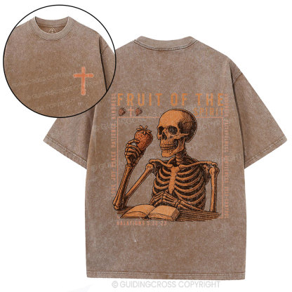 Fruit Of The Spirit Skeleton Christian Washed T-Shirt