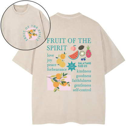 Fruits Of The Spirit Christian Washed T-Shirt