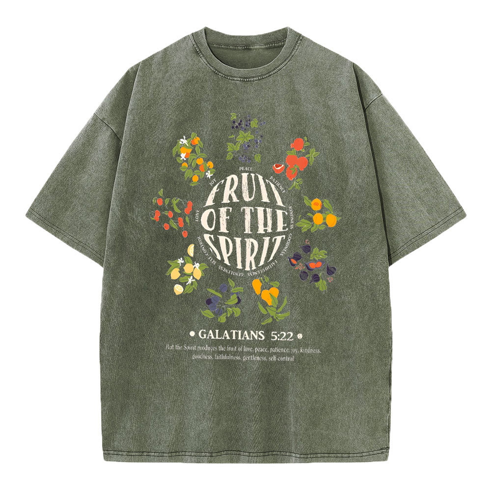 Fruits Of The Spirits Christian Washed T-Shirt