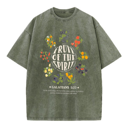 Fruits Of The Spirits Christian Washed T-Shirt